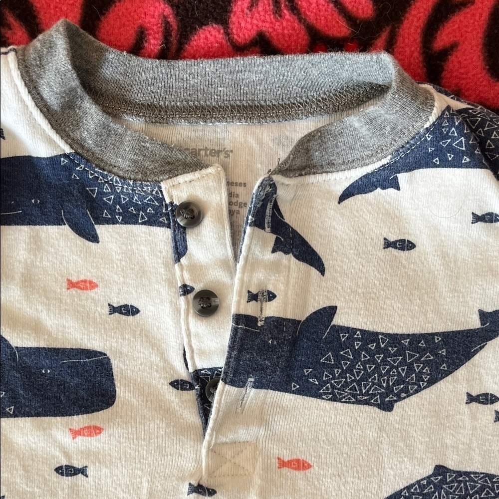 Carter's Blue Whale Print Bodysuit EUC - Picture 3 of 4